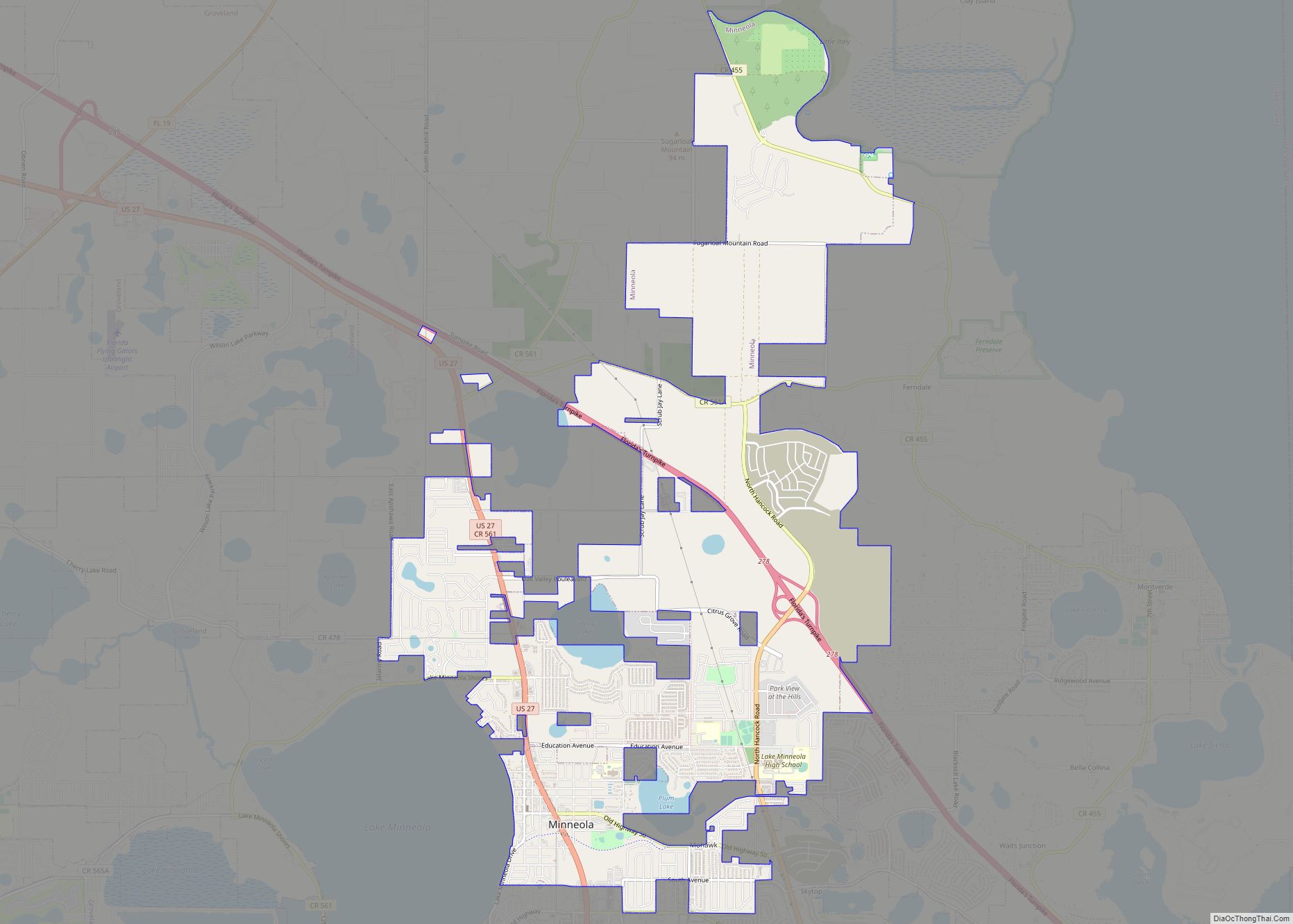 Map of Minneola city