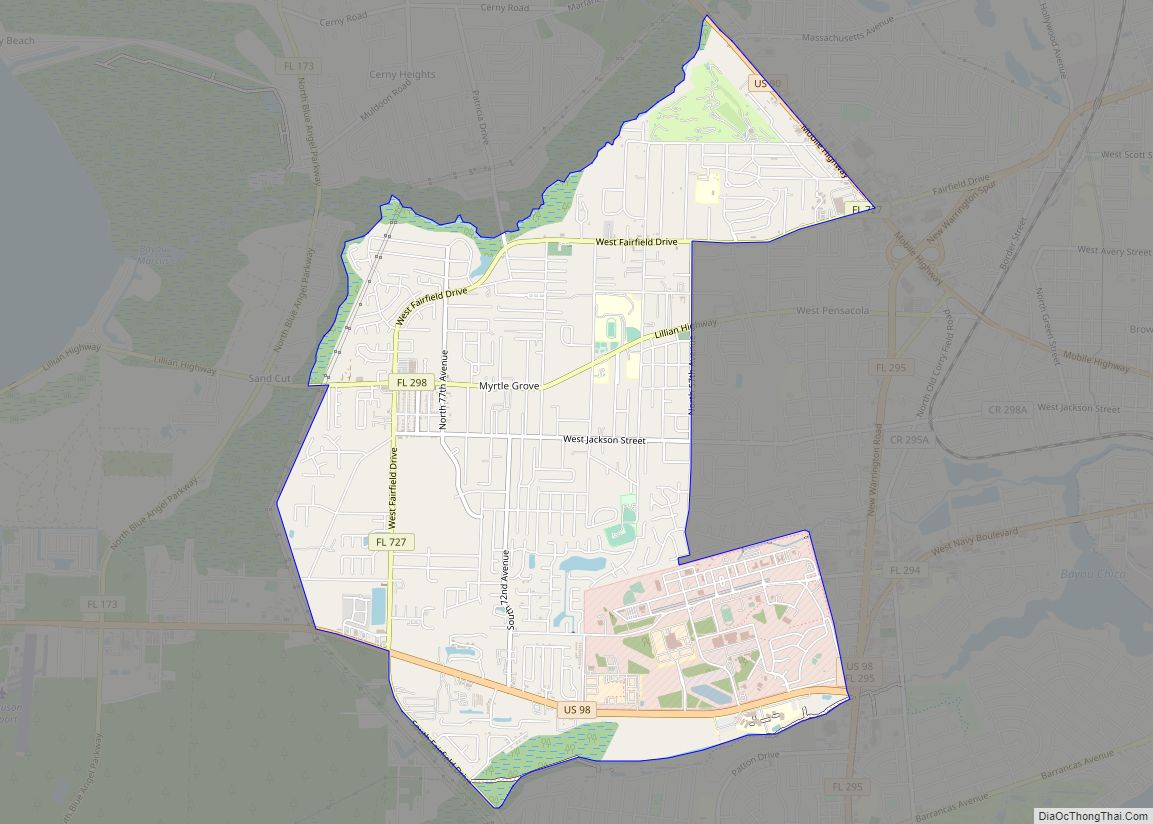 Map of Myrtle Grove CDP