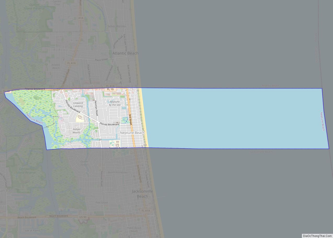 Map of Neptune Beach city