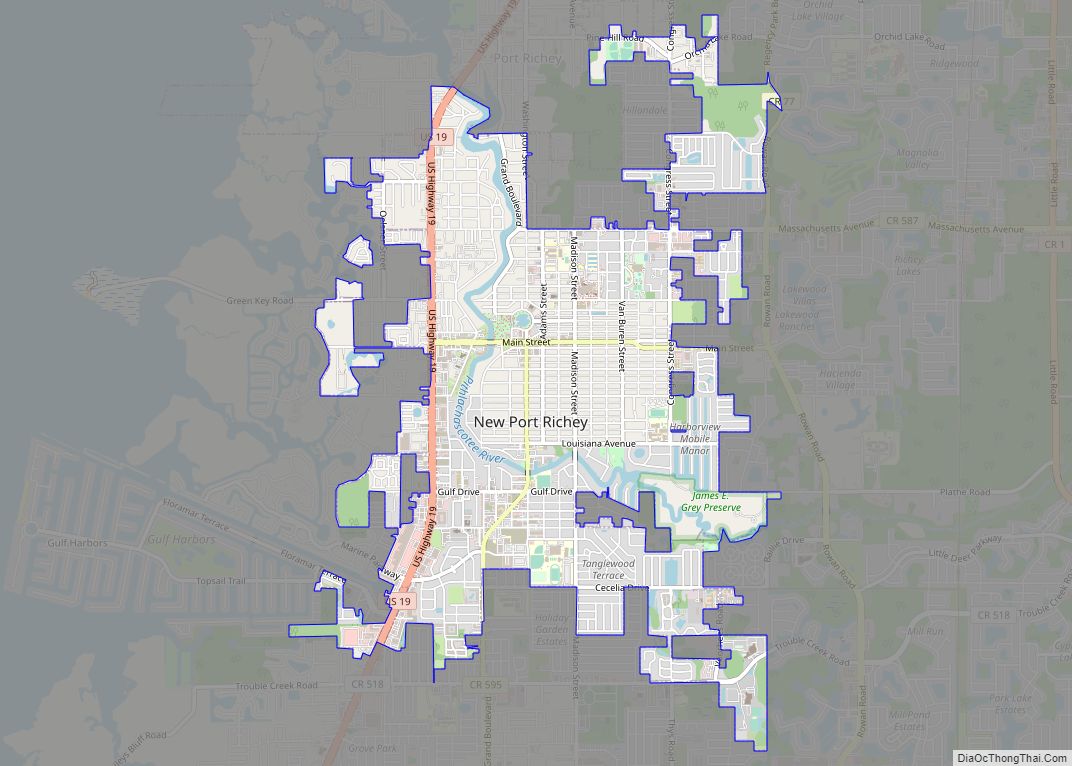 Map of New Port Richey city