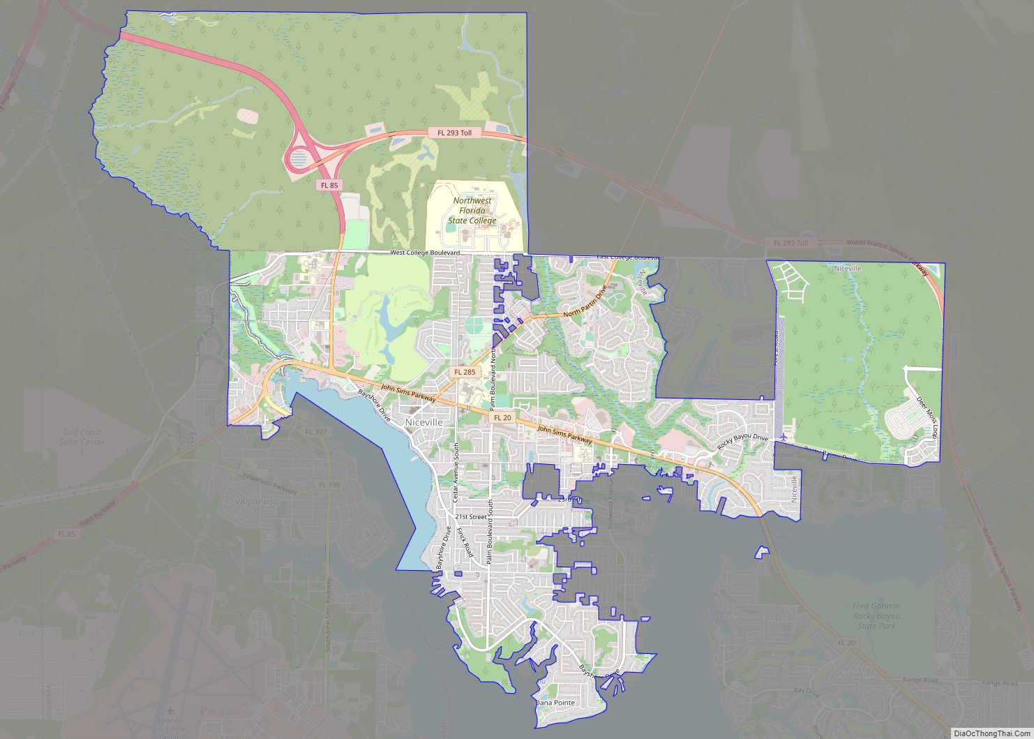 Map of Niceville city