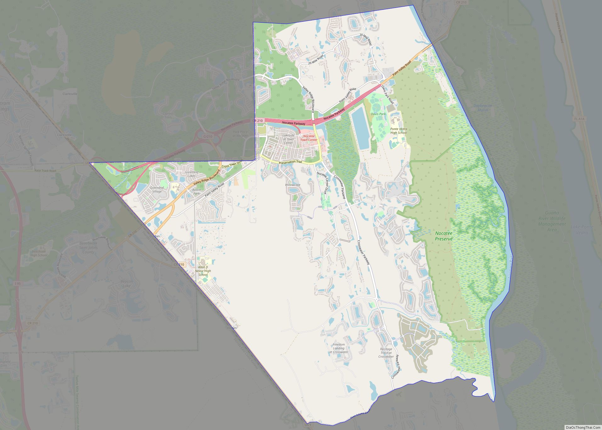 Map of Nocatee CDP