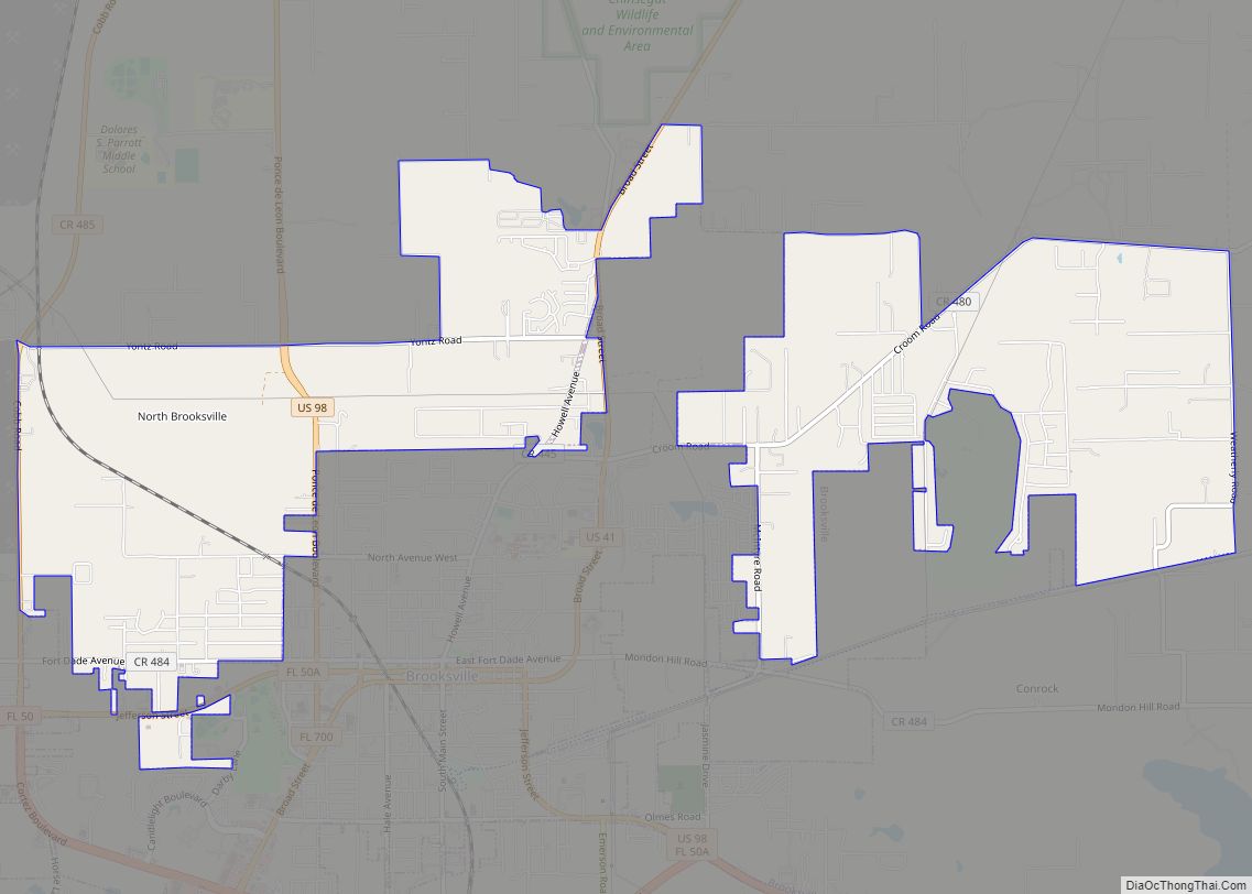 Map of North Brooksville CDP