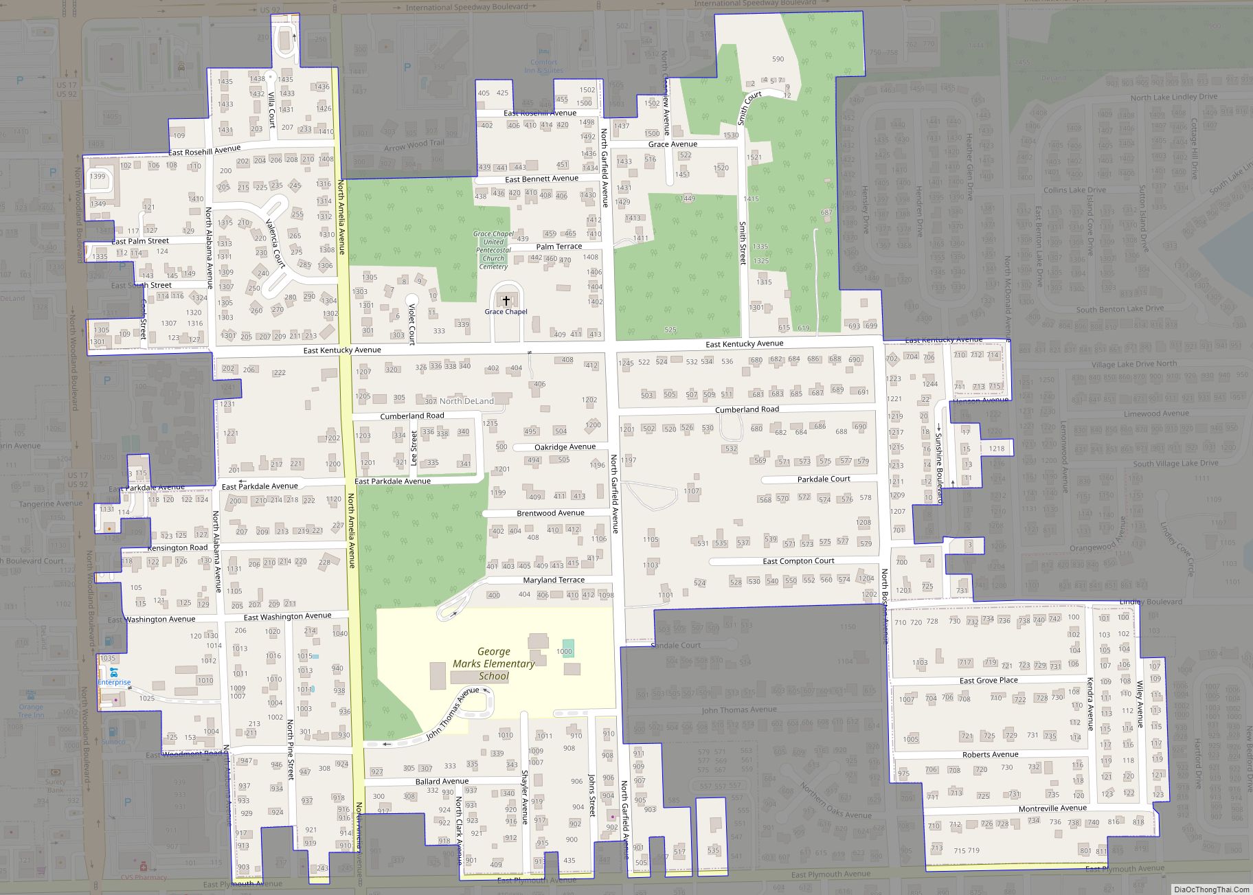 Map of North DeLand CDP