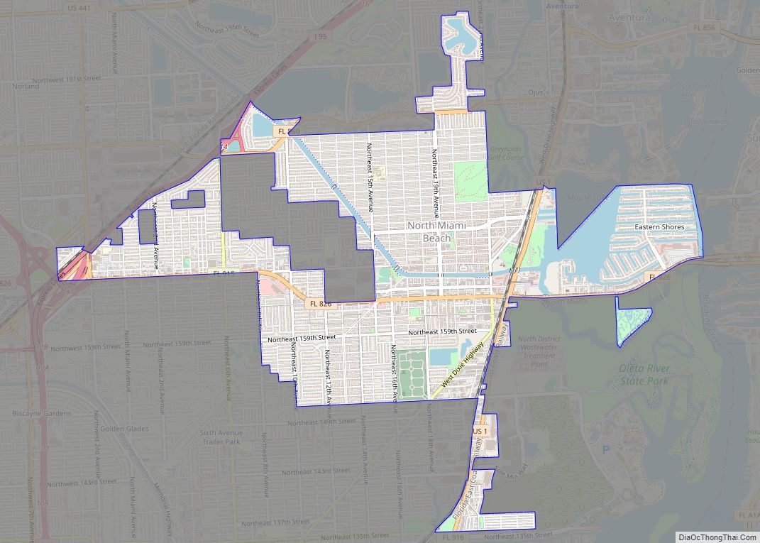 Map of North Miami Beach city