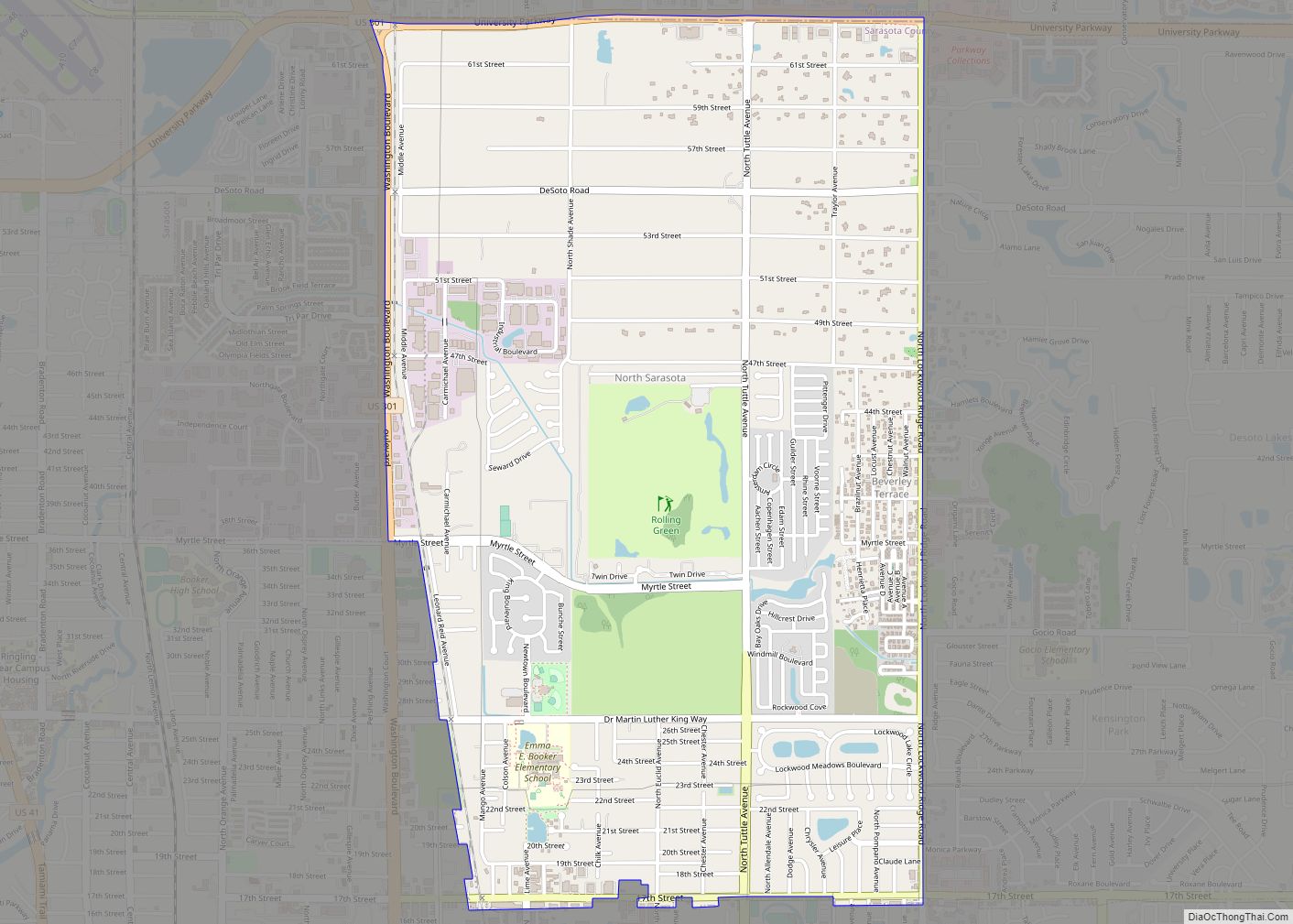 Map of North Sarasota CDP