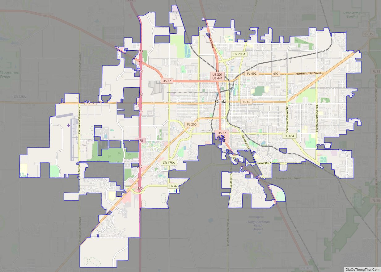 Map of Ocala city