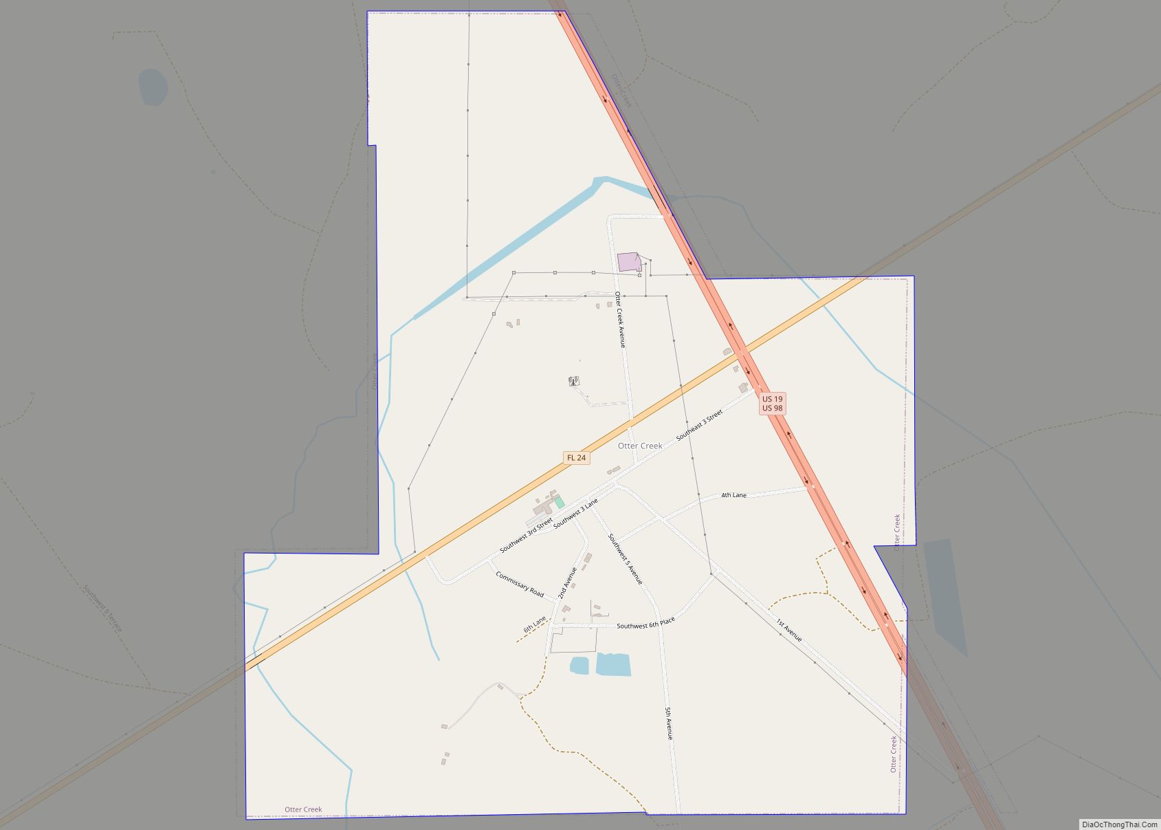 Map of Otter Creek town
