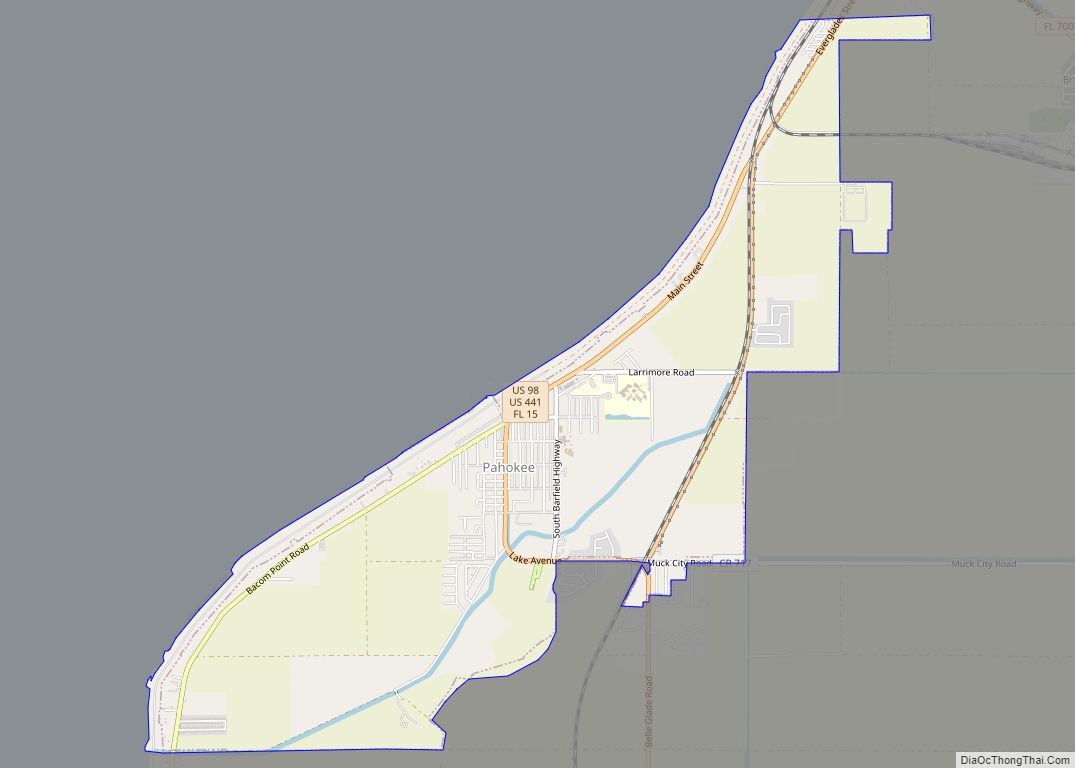 Map of Pahokee city