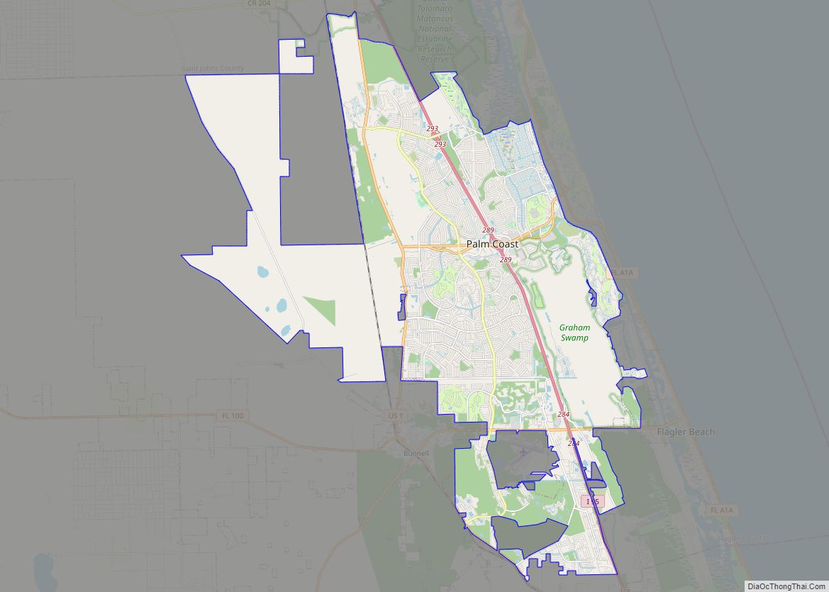 Map of Palm Coast city