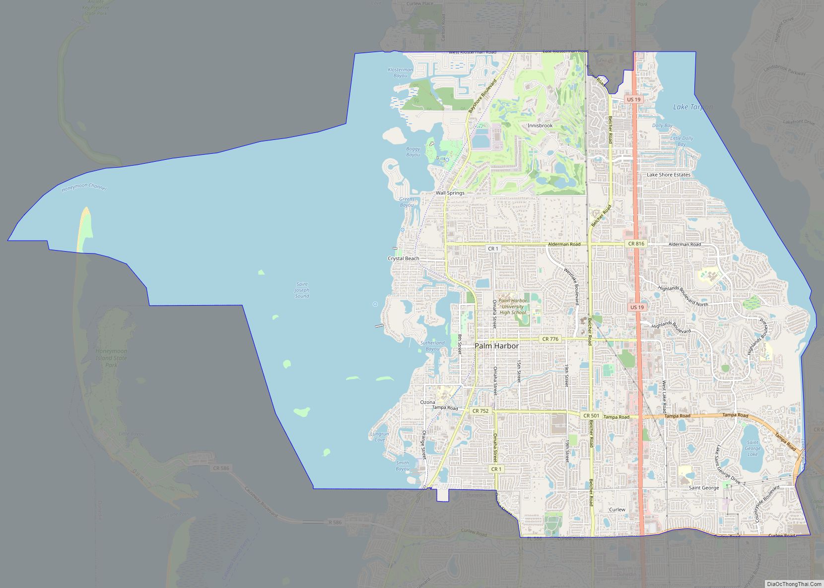 Map of Palm Harbor CDP