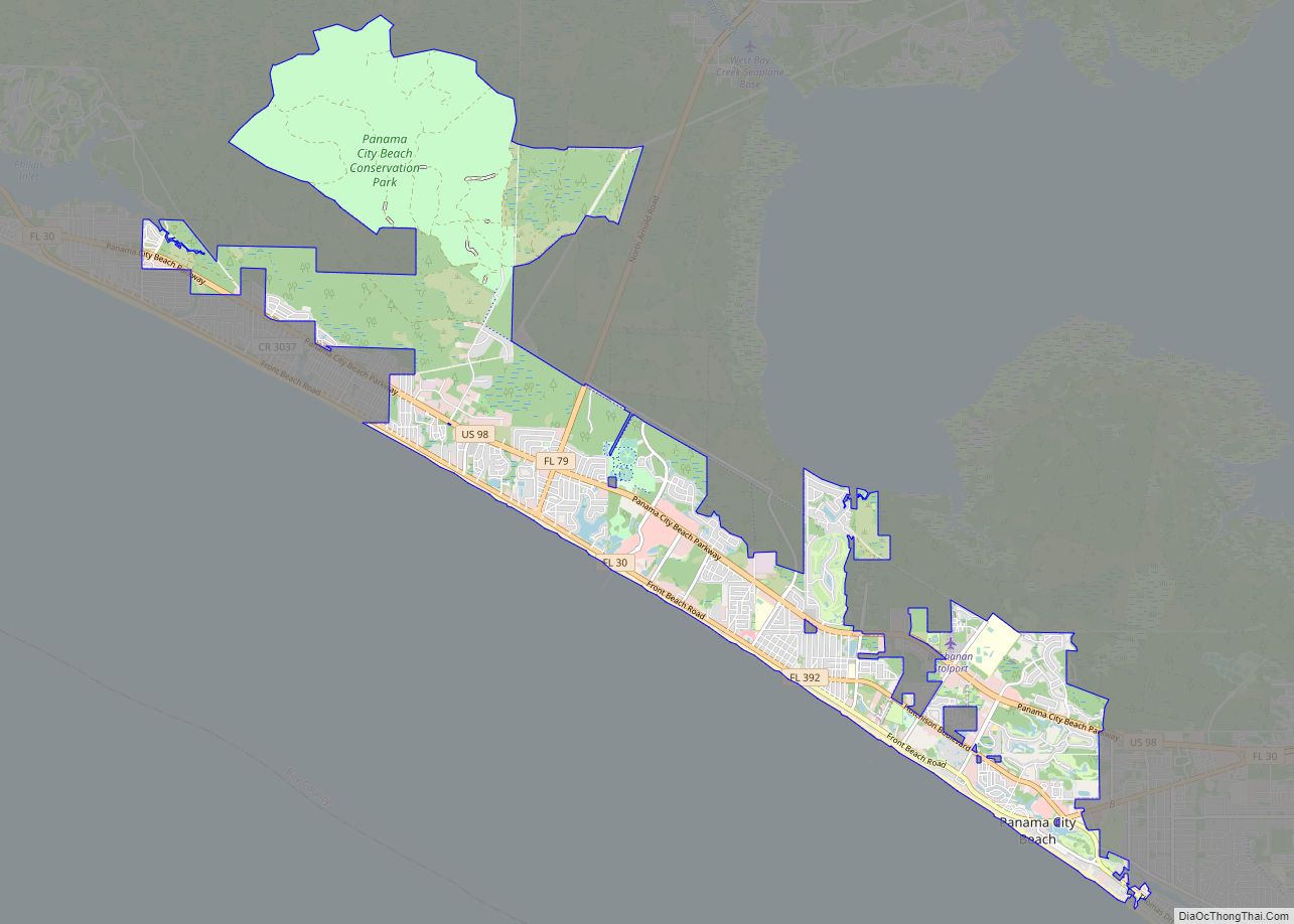 Map of Panama City Beach city