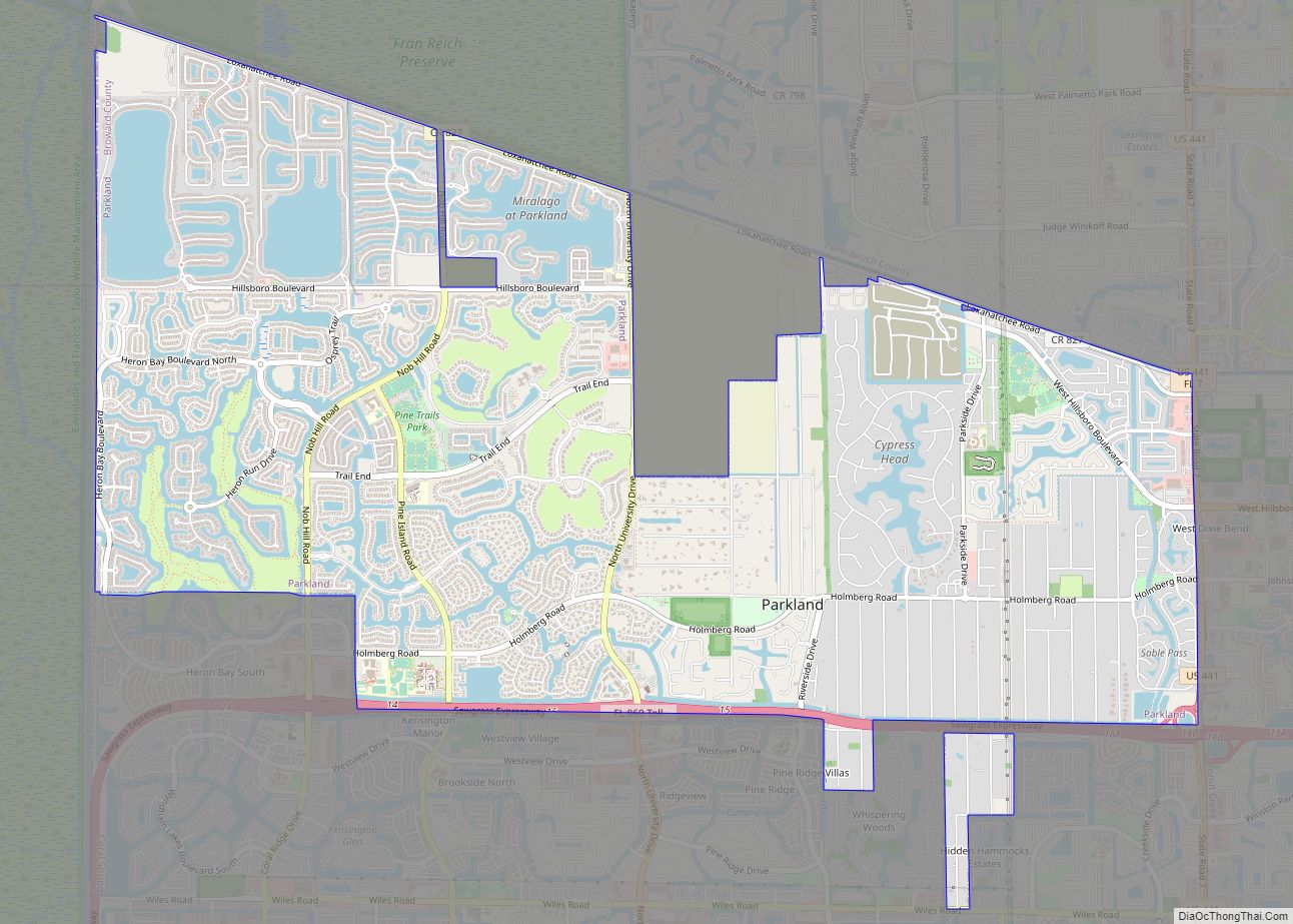 Map of Parkland city