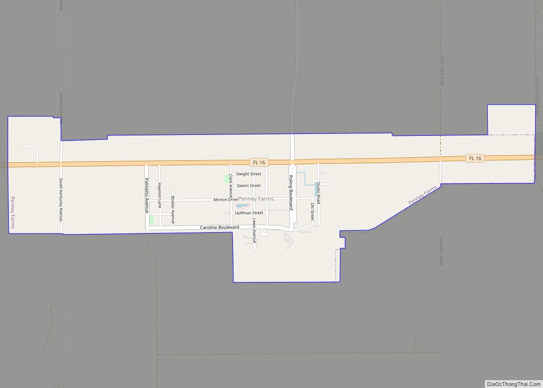 Map of Penney Farms town
