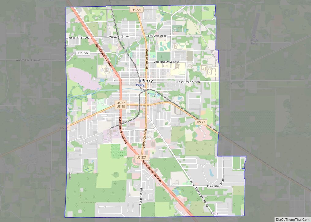 Map of Perry city, Florida