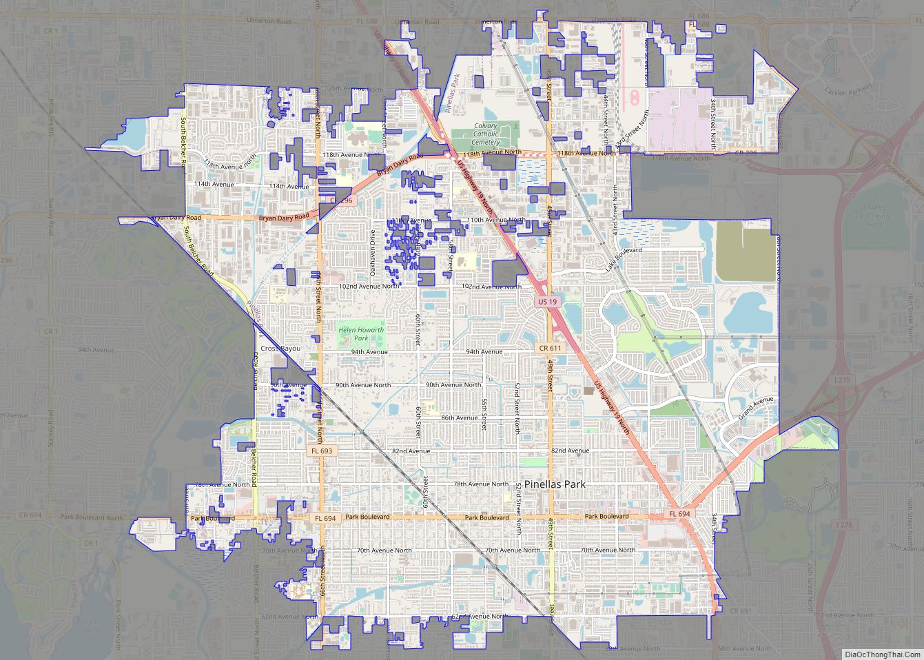 Map of Pinellas Park city
