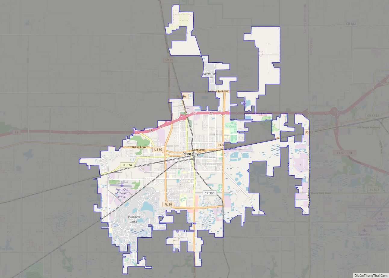 Map of Plant City city