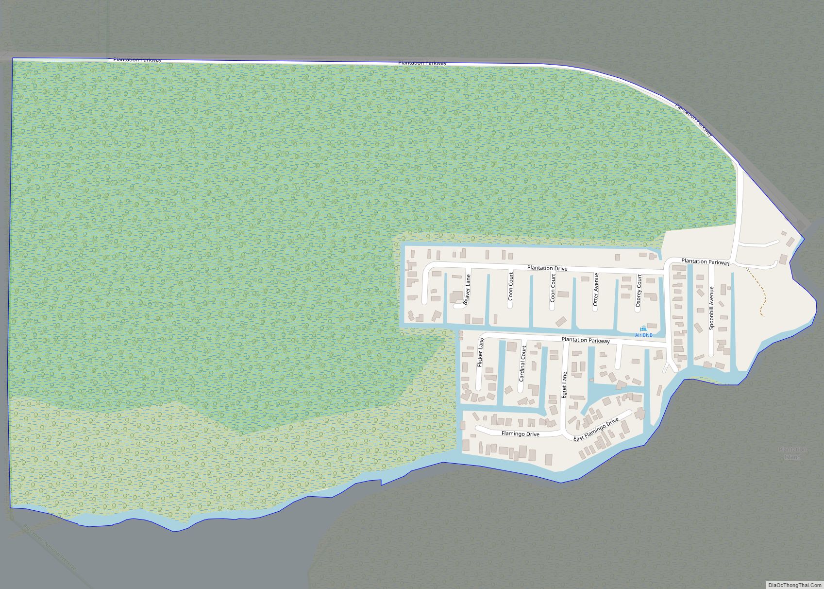 Map of Plantation Island CDP