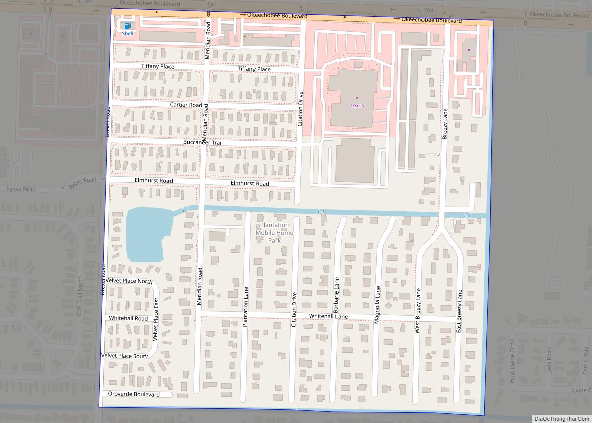 Map of Plantation Mobile Home Park CDP