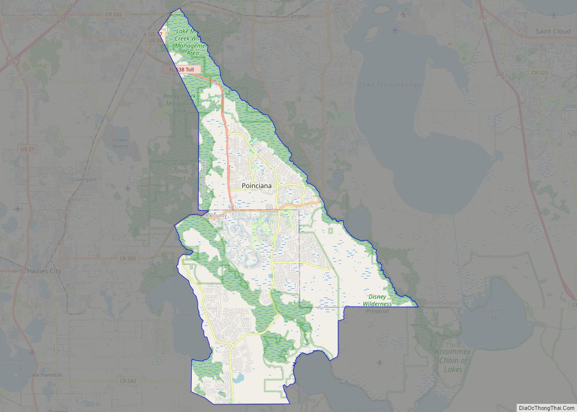 Map of Poinciana CDP