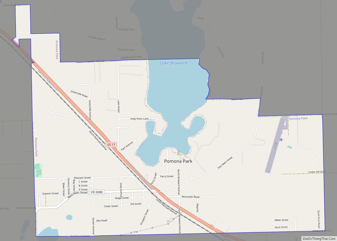 Map of Pomona Park town