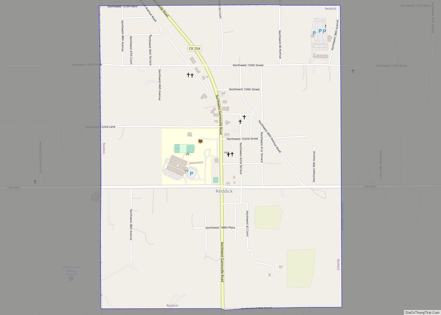Map of Reddick town