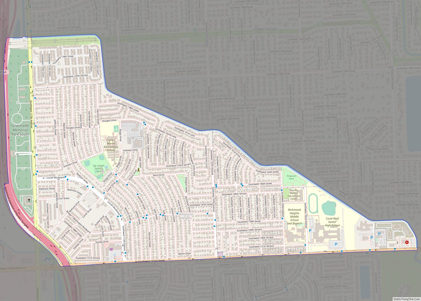 Map of Richmond Heights CDP