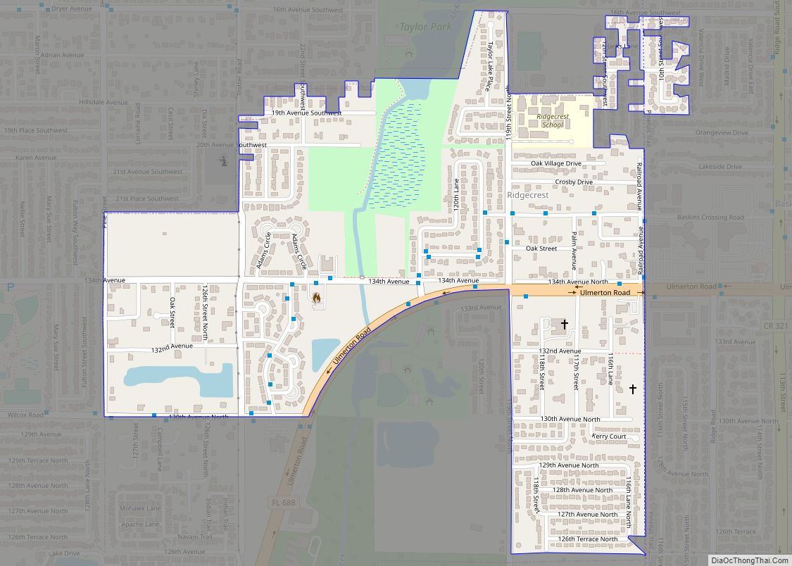 Map of Ridgecrest CDP, Florida