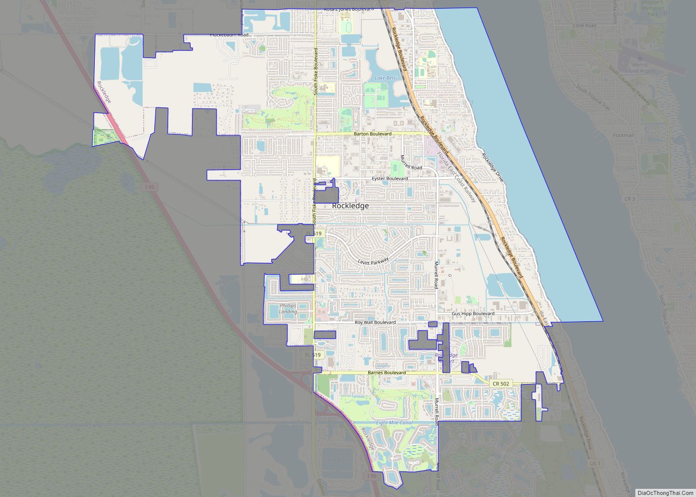 Map of Rockledge city