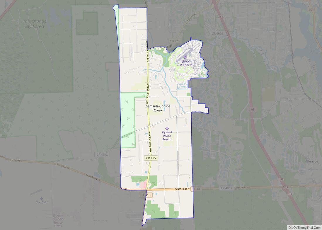 Map of Samsula-Spruce Creek CDP