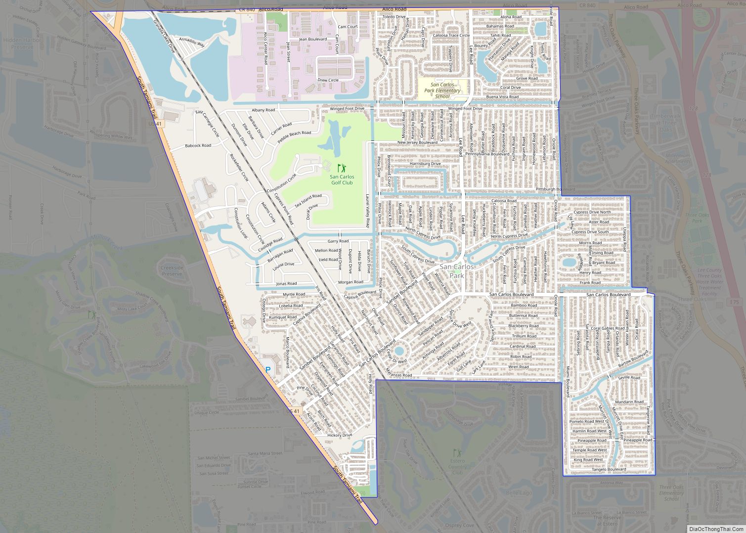 Map of San Carlos Park CDP