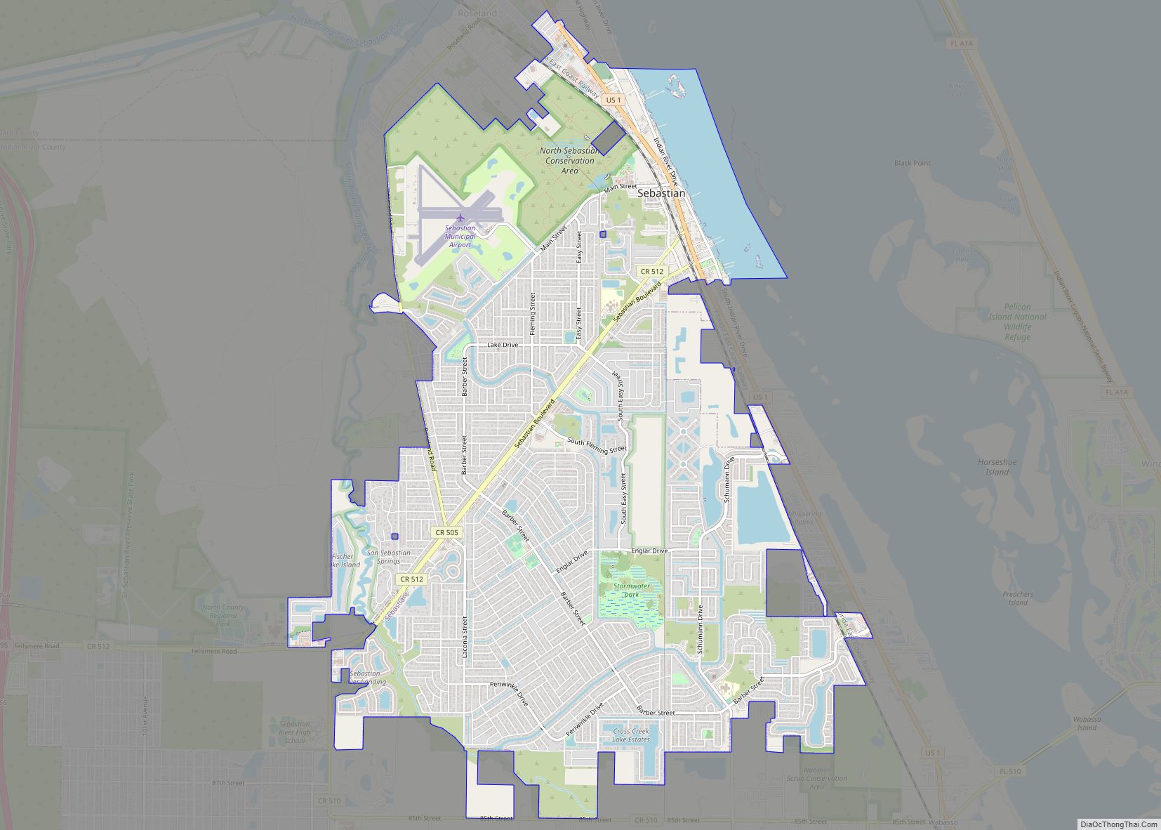 Map of Sebastian city