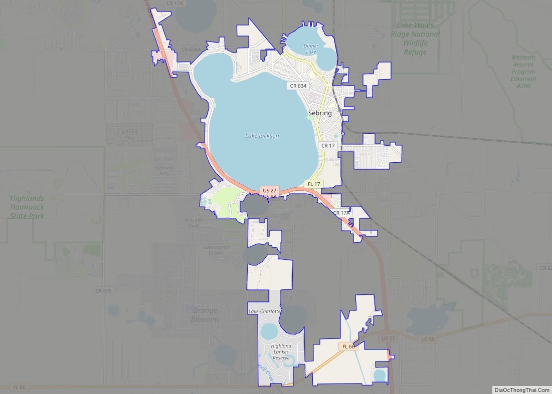Map of Sebring city