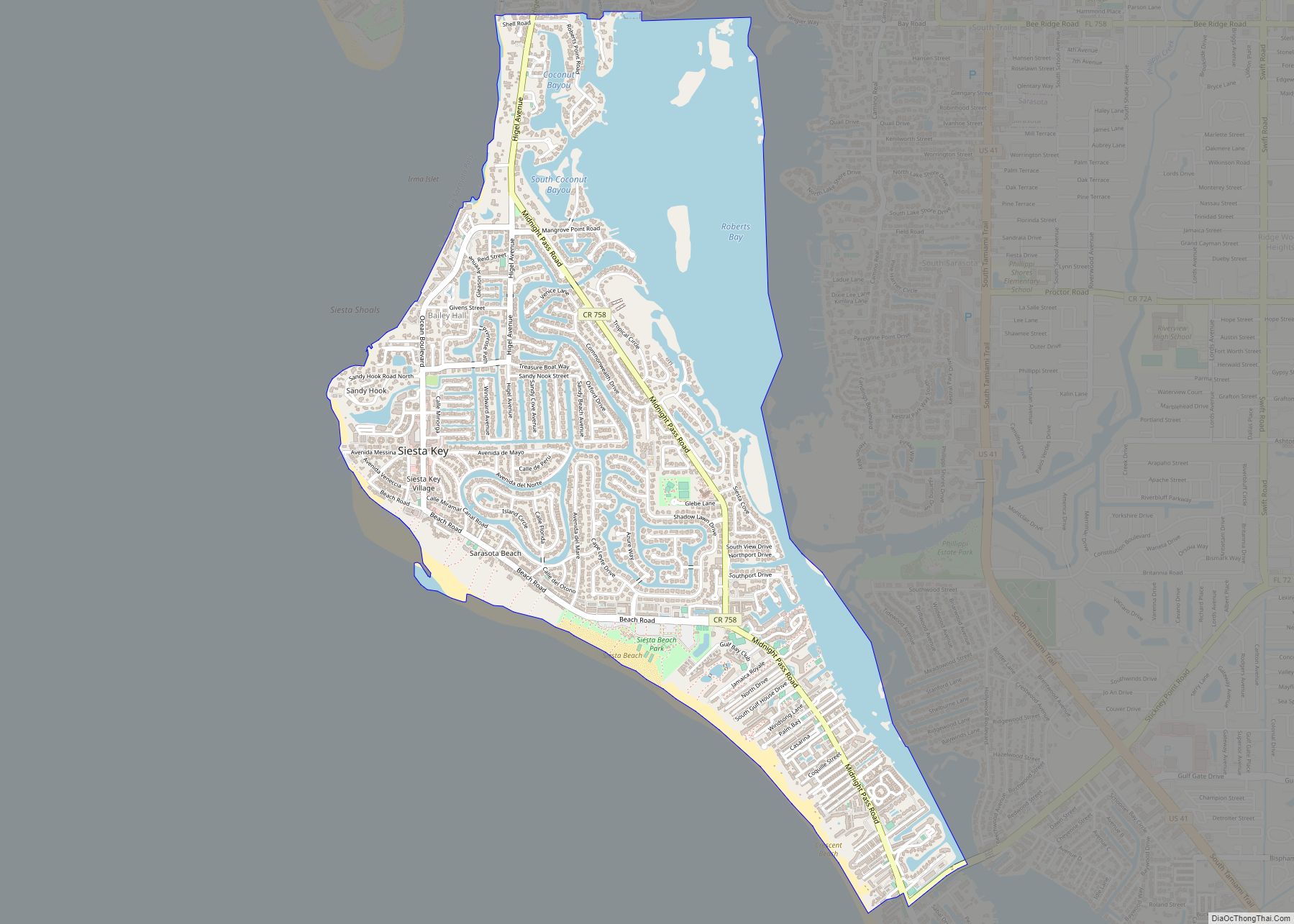 Map of Siesta Key CDP