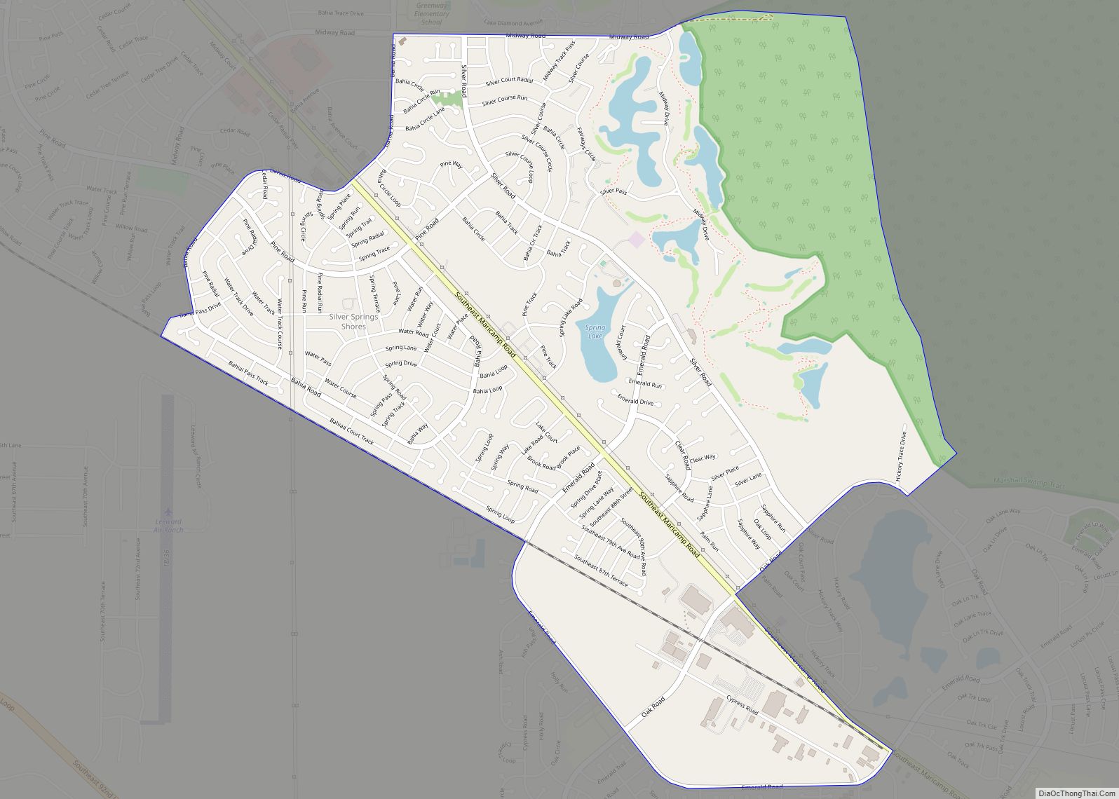 Map of Silver Springs Shores CDP