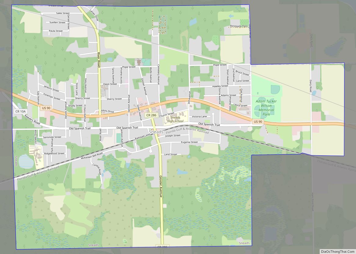 Map of Sneads town
