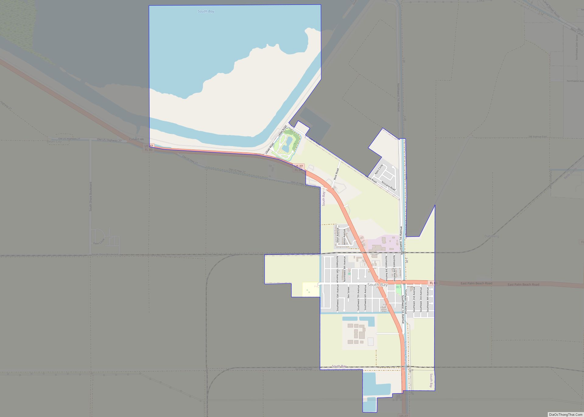 Map of South Bay city