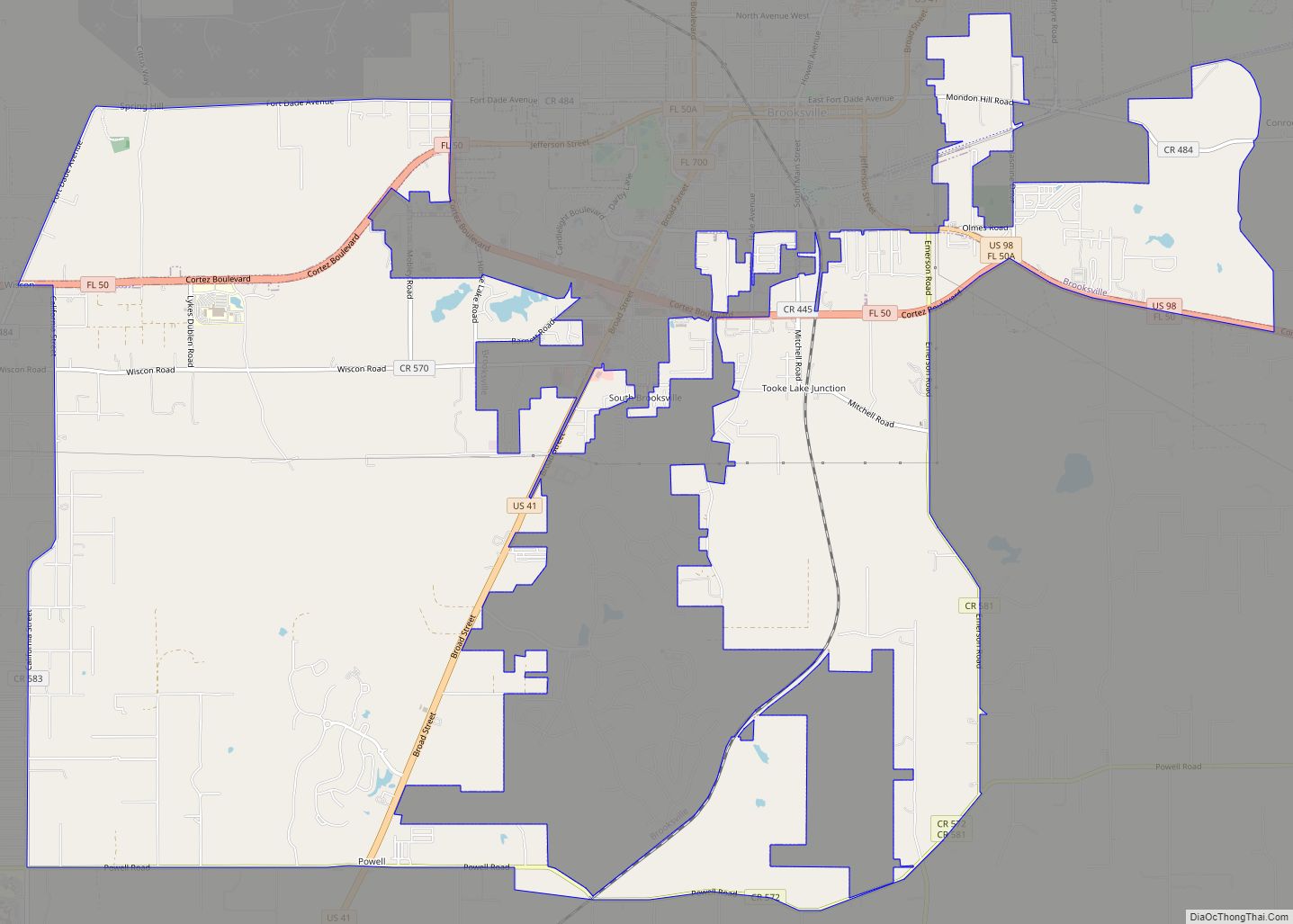 Map of South Brooksville CDP