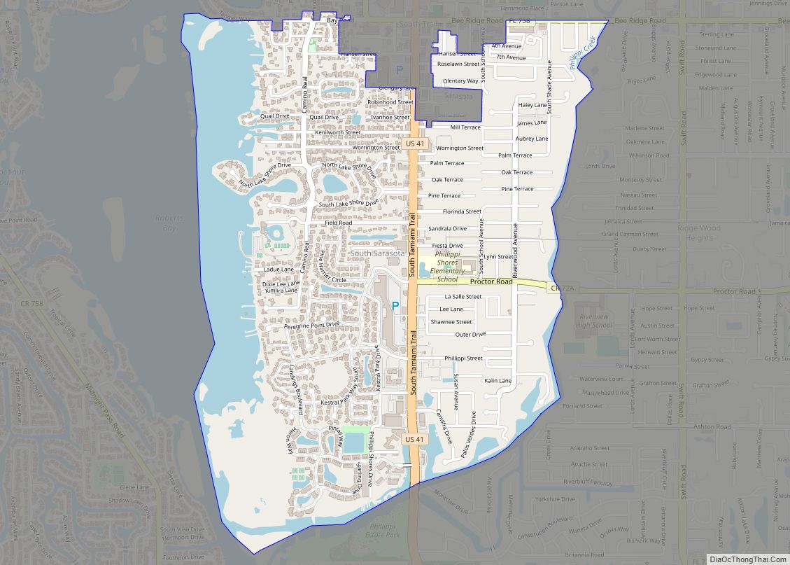 Map of South Sarasota CDP