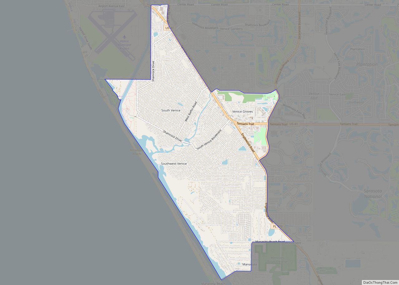 Map of South Venice CDP