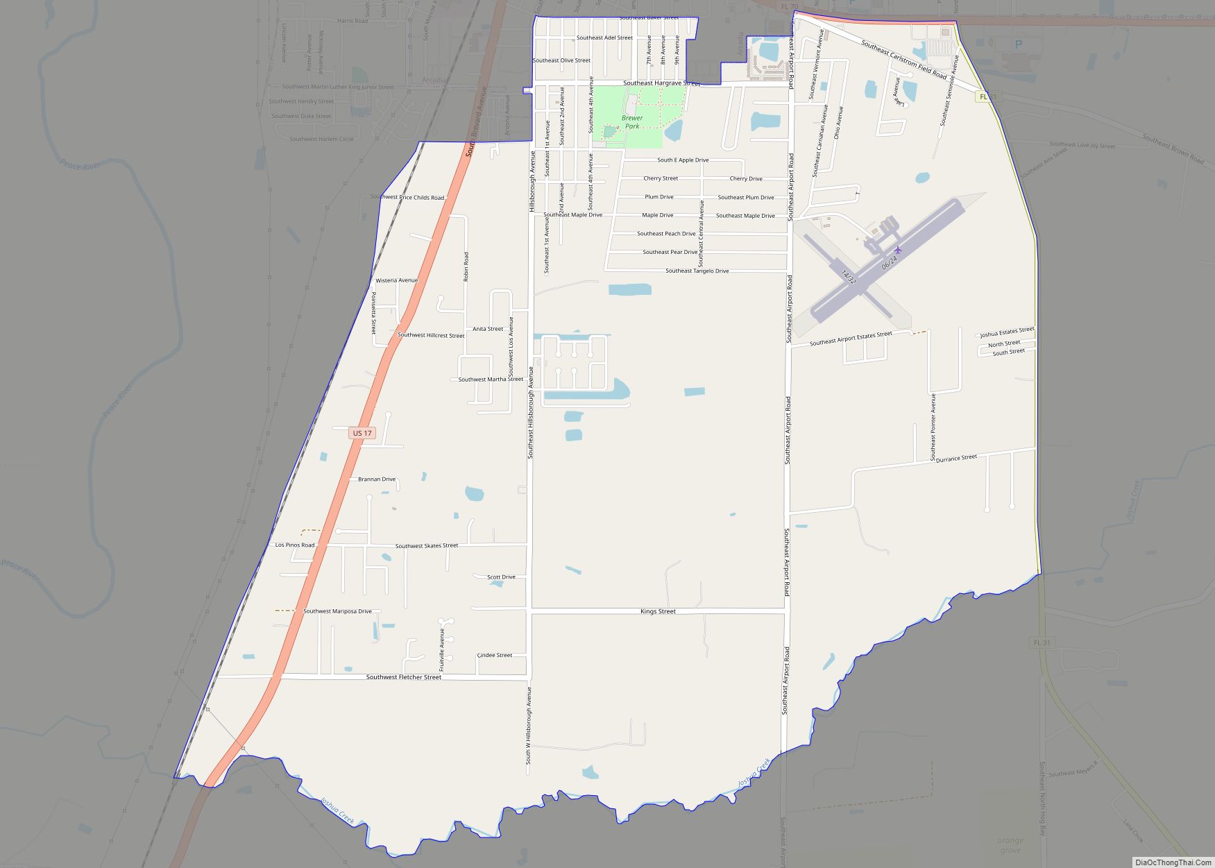 Map of Southeast Arcadia CDP