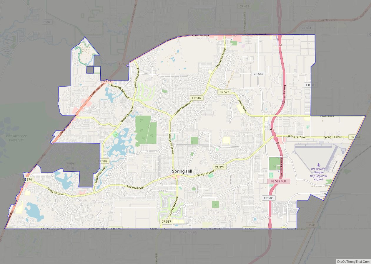 Map of Spring Hill CDP