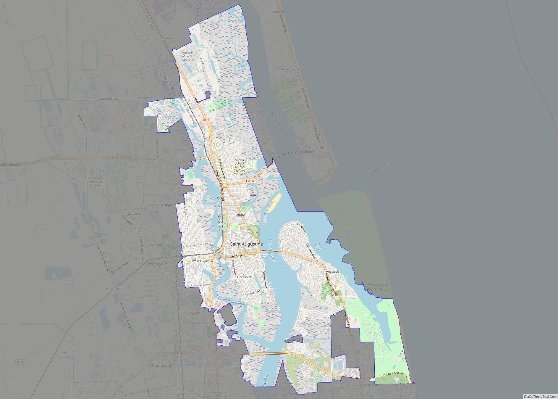 Map of St. Augustine city