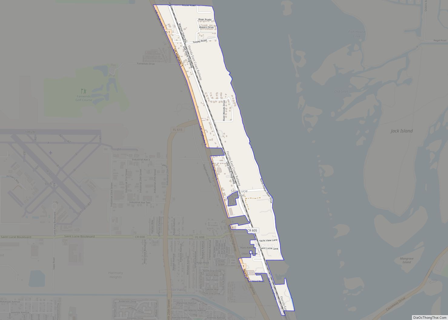 Map of St. Lucie Village town