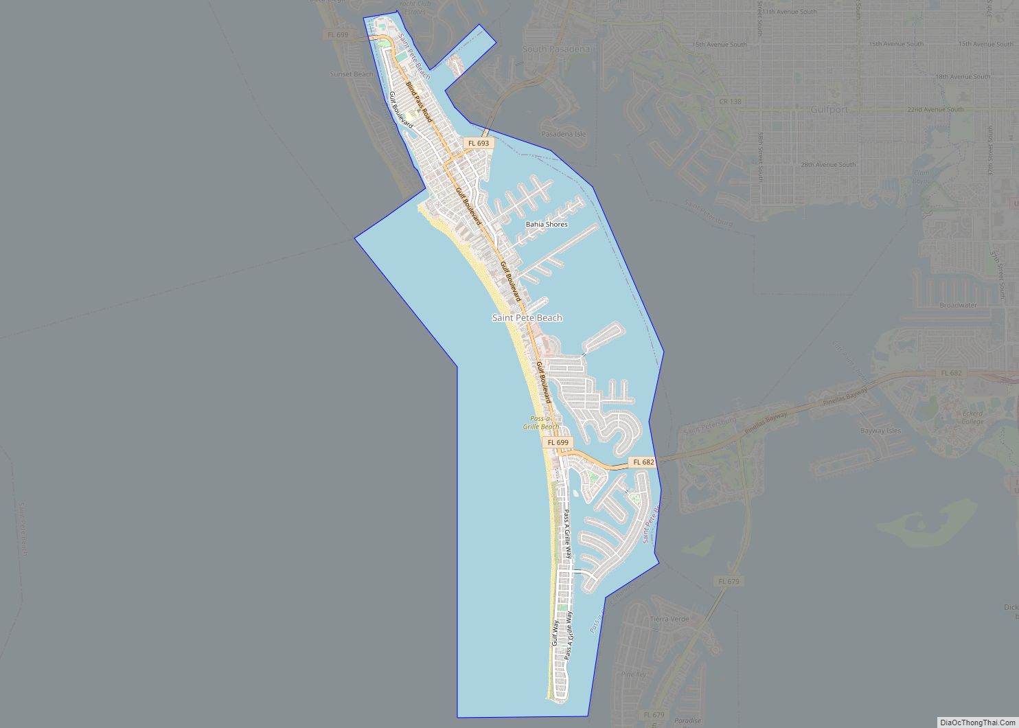 Map of St. Pete Beach city