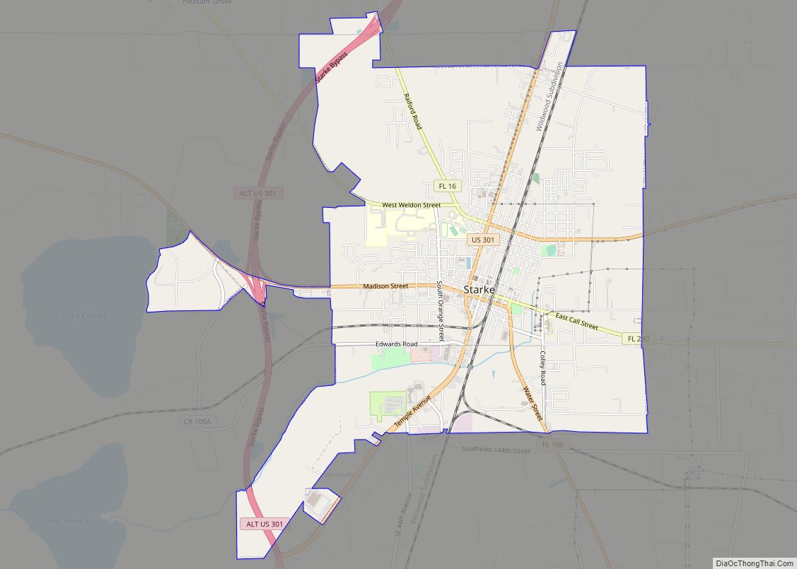 Map of Starke city