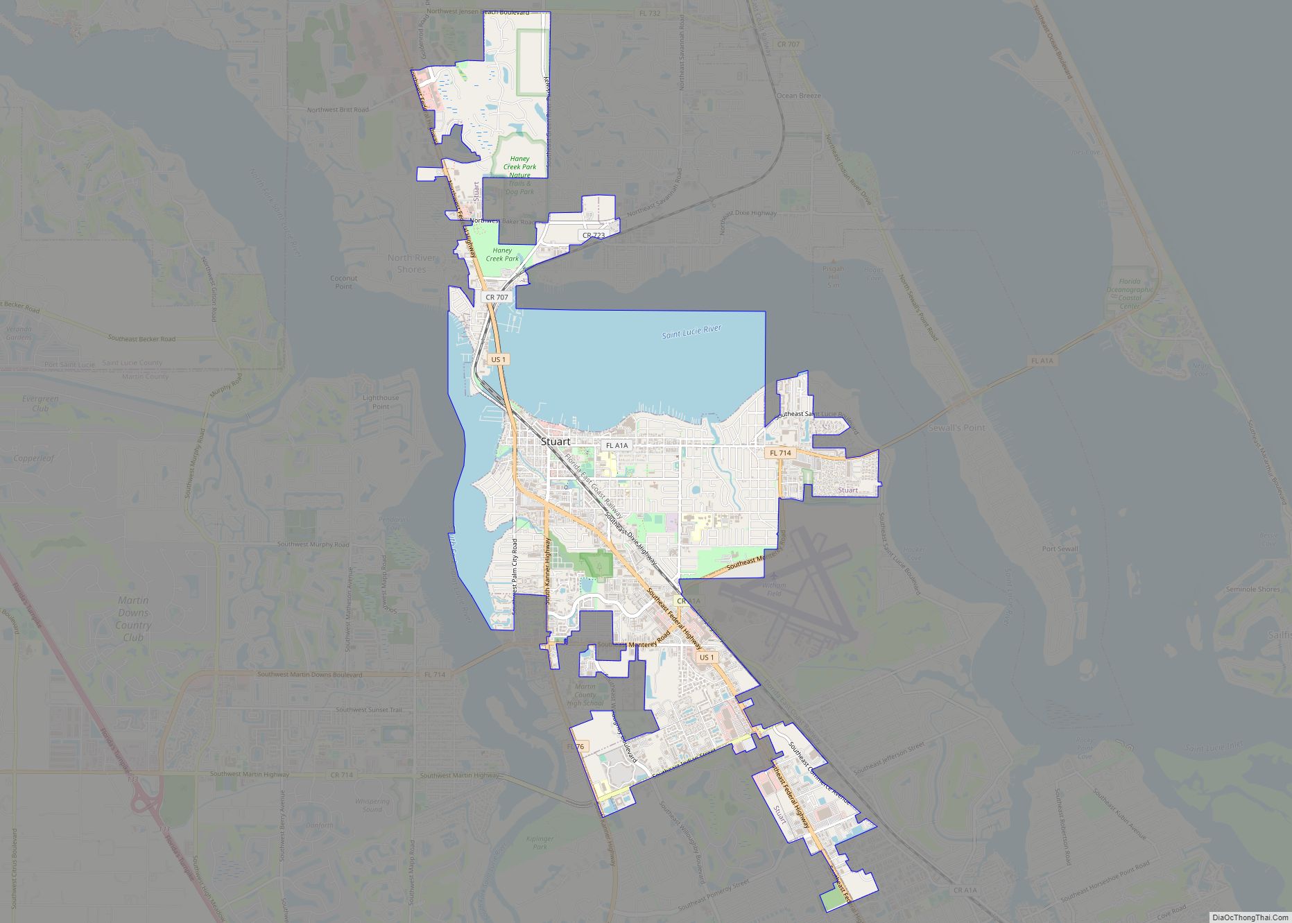 Map of Stuart city