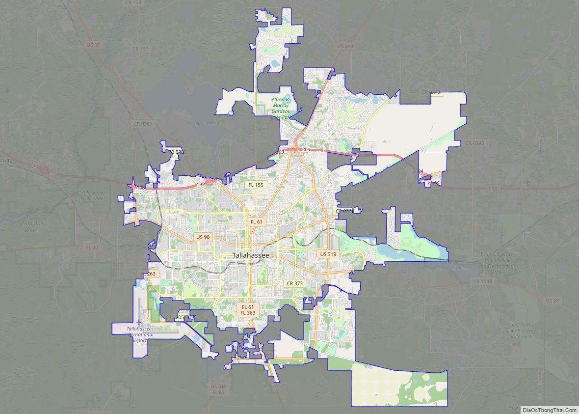 Map of Tallahassee city