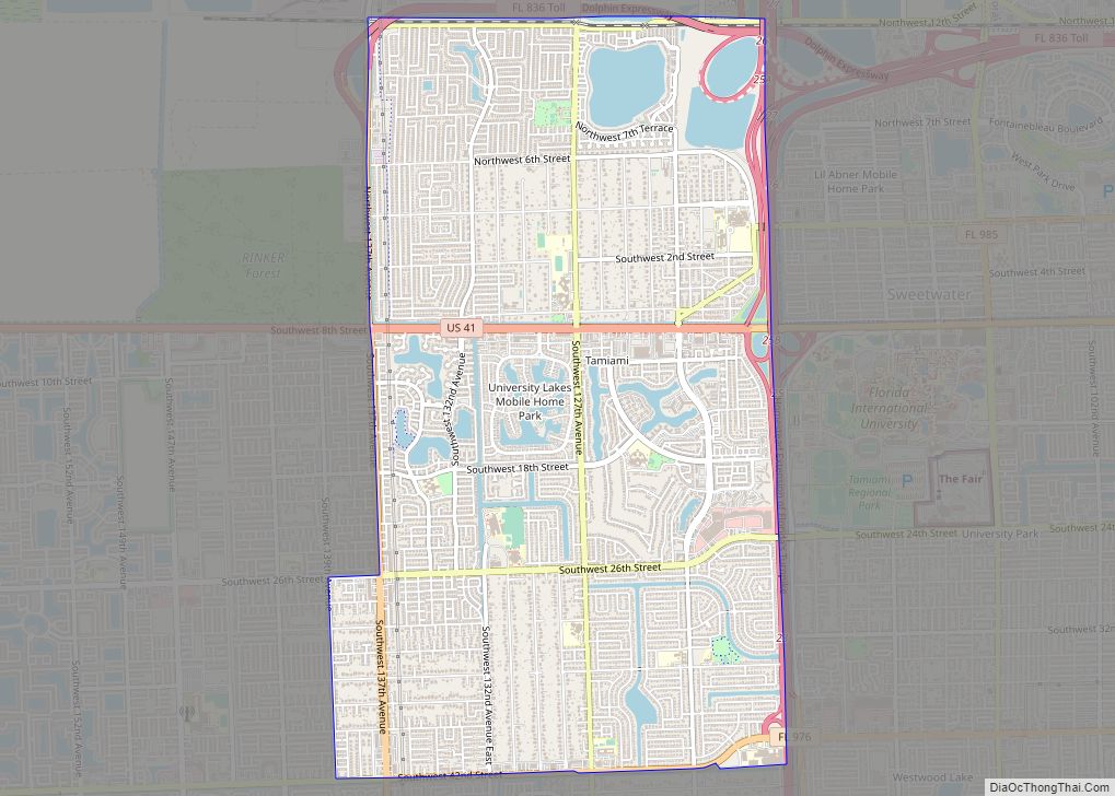 Map of Tamiami CDP