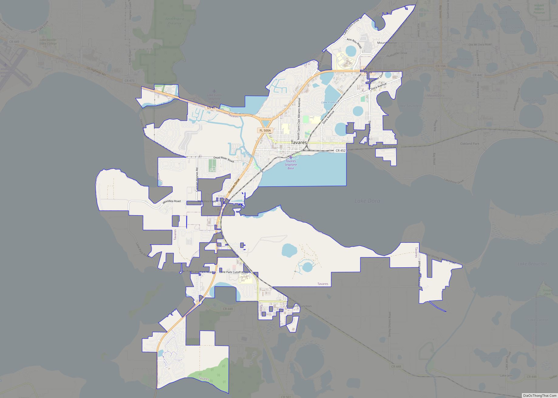 Map of Tavares city